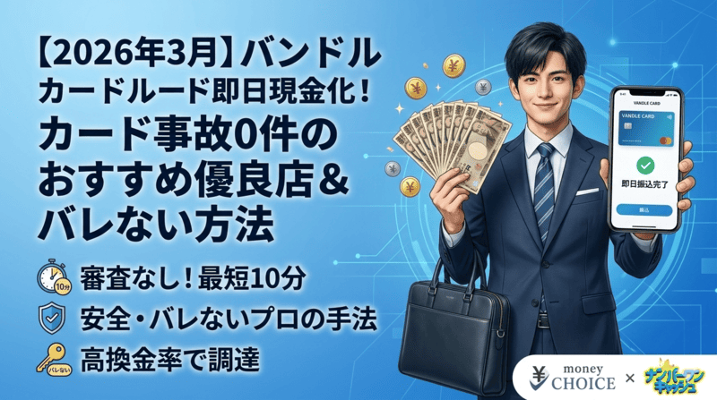 【2026年3月】バンドルカード即日現金化！カード事故0件のおすすめ優良店＆バレない方法