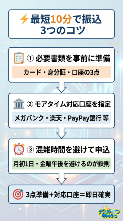 最短10分！即日振り込みを成功させるコツ