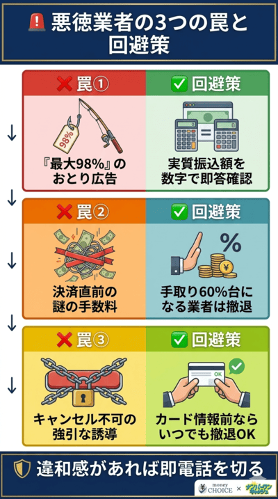 悪徳業者の巧妙な手口と回避策
