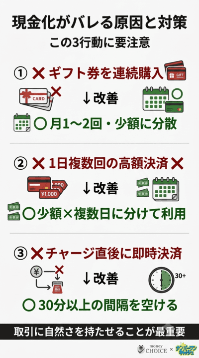 バンドルカード現金化がバレる原因と対策
