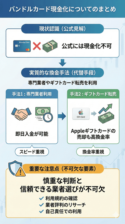 バンドルカード現金化についてのまとめ
