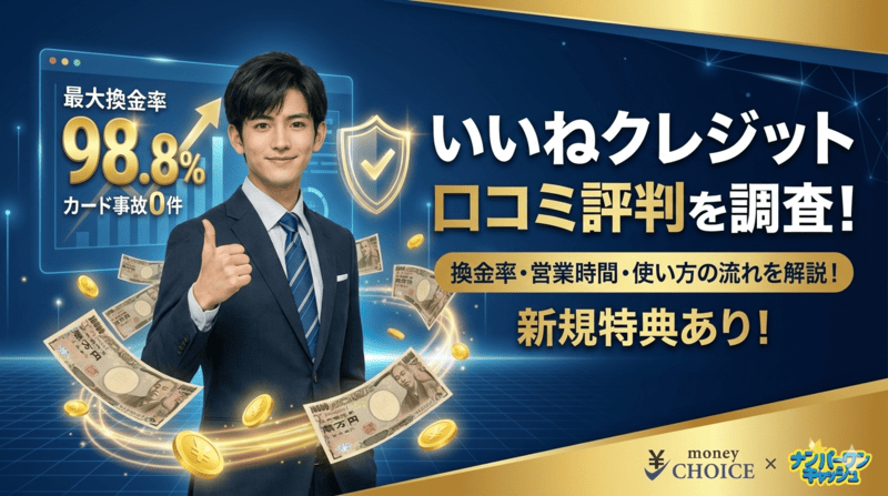 いいねクレジットの口コミ評判を調査！換金率と営業時間や使い方の流れを解説！
