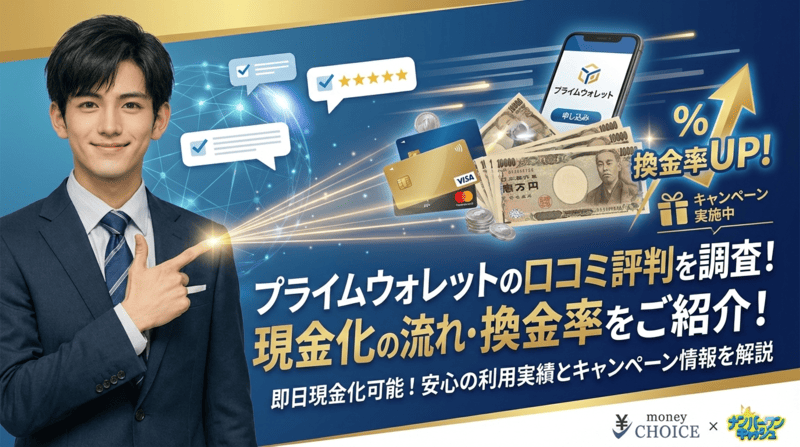 プライムウォレットの口コミ評判を調査！現金化の流れ・換金率をご紹介！