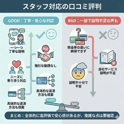 スタッフ対応に関する口コミ評判