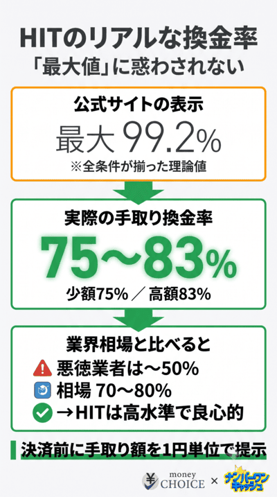 HIT現金化のリアルな換金率と公式サイトの真実