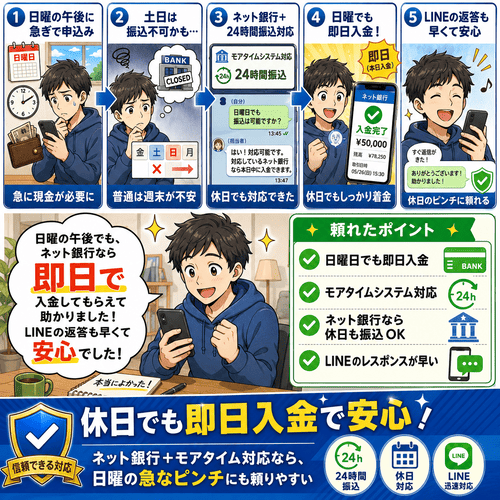 HIT（ヒット）の土日祝日の即日対応への評価