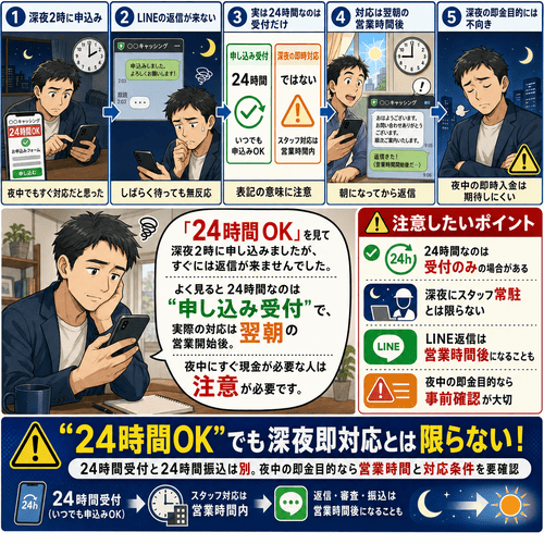 HIT（ヒット）の「24時間受付」と「24時間振込」の勘違いによる不満