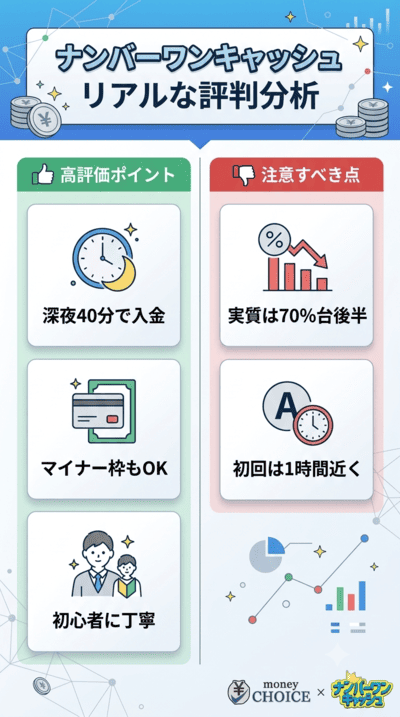 ナンバーワンキャッシュの良い口コミと悪い口コミ