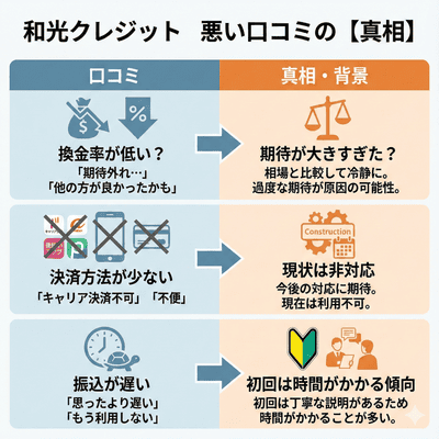和光クレジットの悪い口コミ
