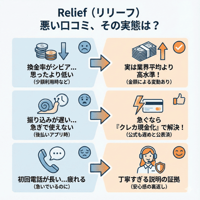 Relief（リリーフ）の悪い口コミ