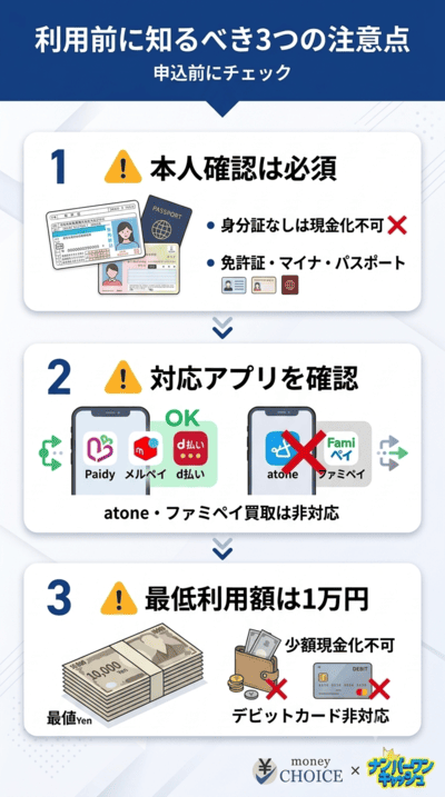 アイペイの現金化サービスを利用する際の注意点