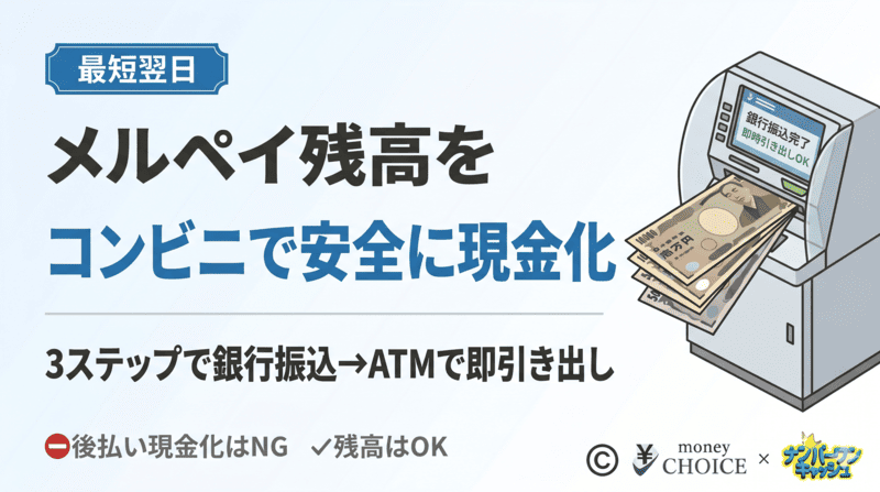 【最短翌日】メルペイ残高をコンビニで安全に現金化する3ステップ！後払いがNGな理由も徹底解説