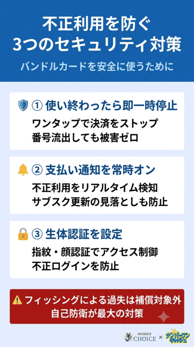 不正利用を防ぐ!バンドルカードのセキュリティ対策