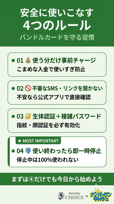バンドルカードを100%安全に使いこなす4つのルール