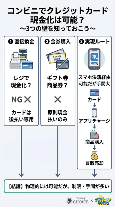 コンビニでクレジットカード現金化は可能？