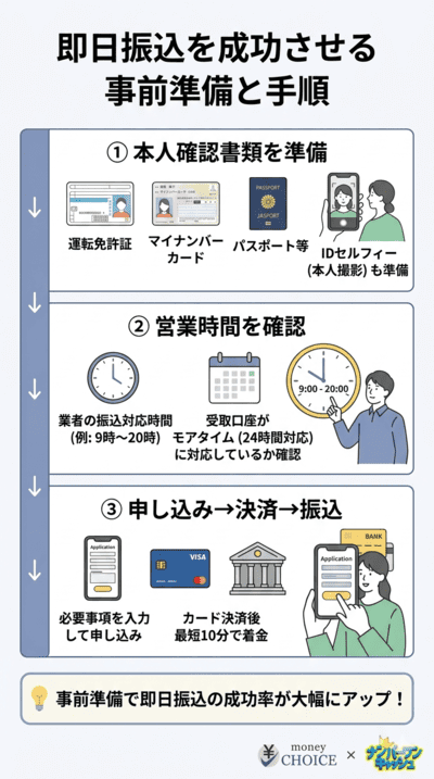 即日振込を成功させる事前準備と手順