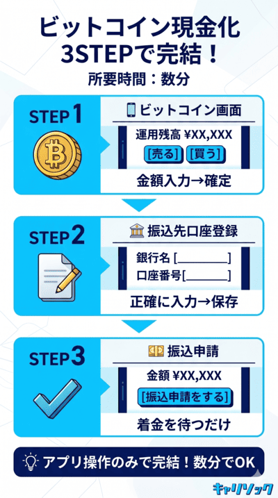 迷わずできる！ビットコインを現金化する手順
