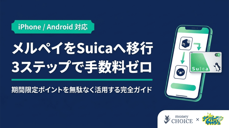 【iPhone/Android対応】メルペイをSuicaへ移行する3ステップ！ポイント消化の完全ガイド