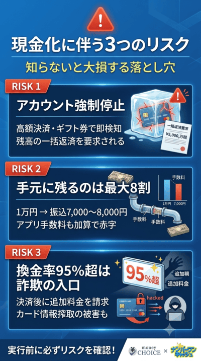 絶対に知っておくべき!後払いアプリ現金化に伴う3つのリスク