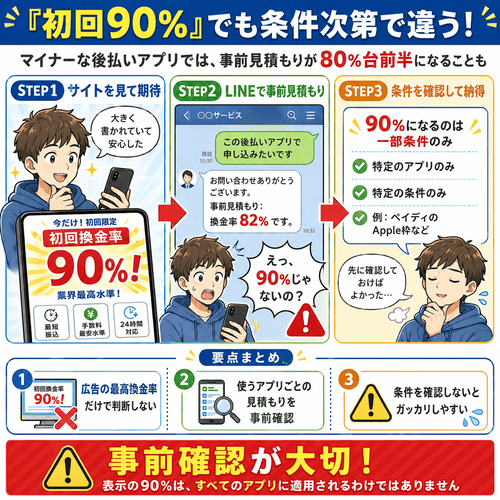 即金キンタロウの利用する決済方法による換金率の変動への不満