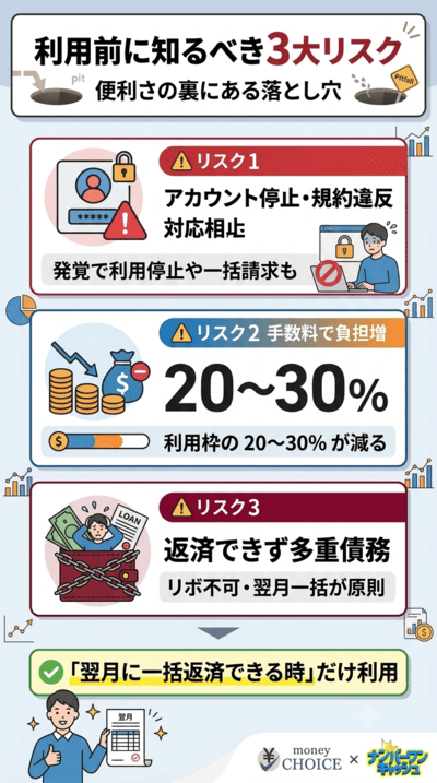 現金化サービス利用前に知るべき重大なリスク