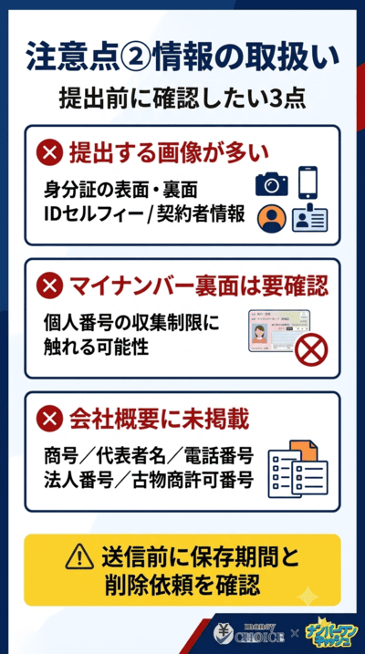初回申込で提出する個人情報が多い